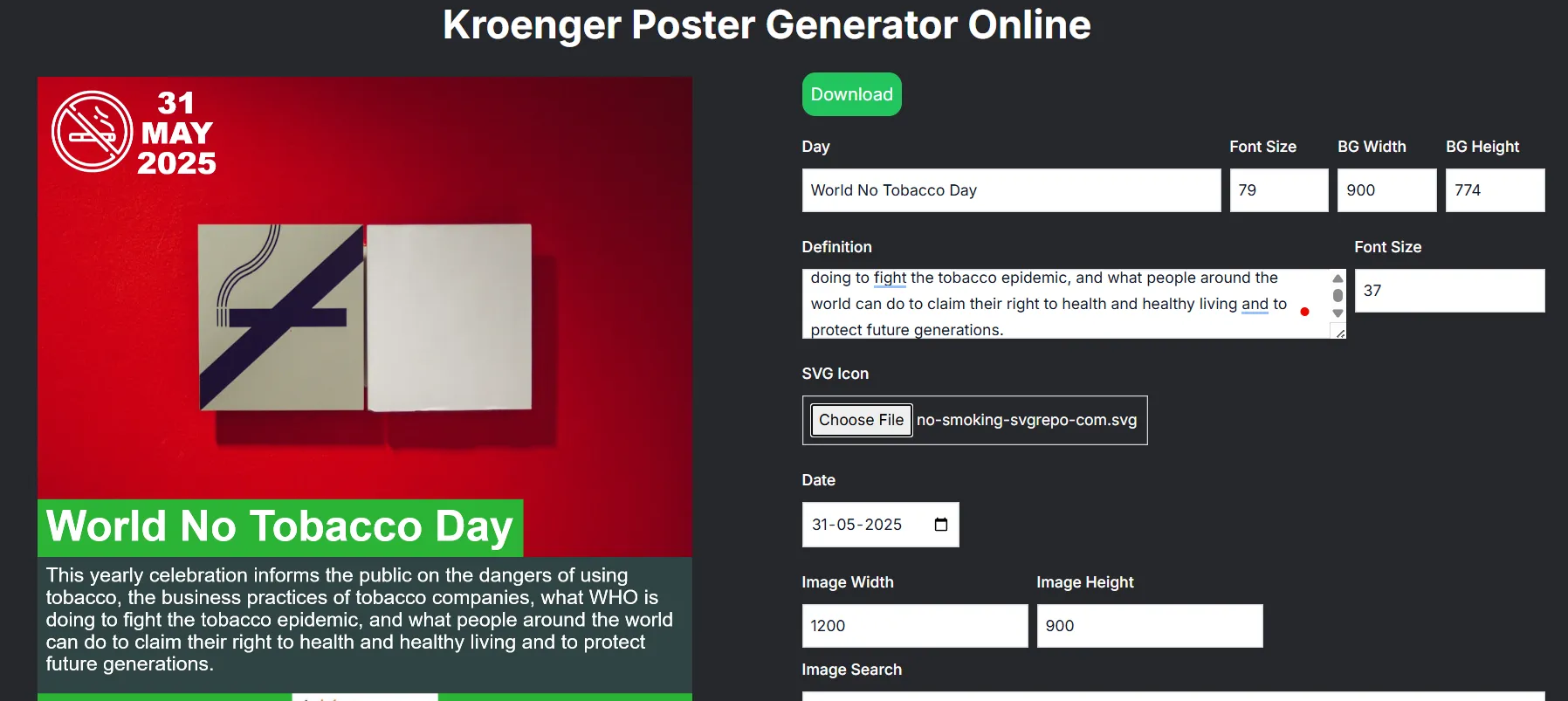 Kroenger Poster Generator