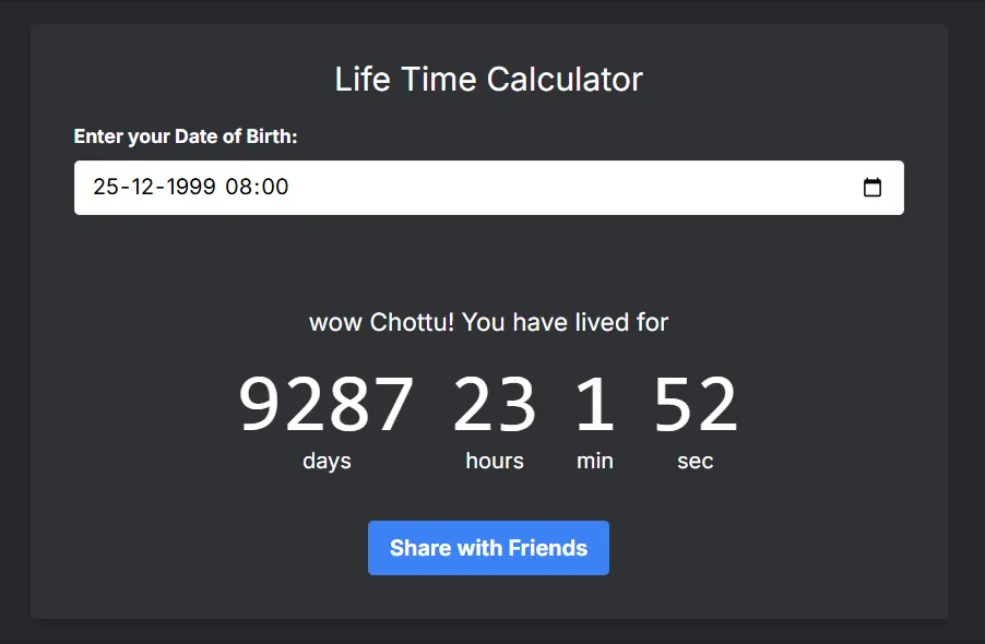 Life Time Calculator